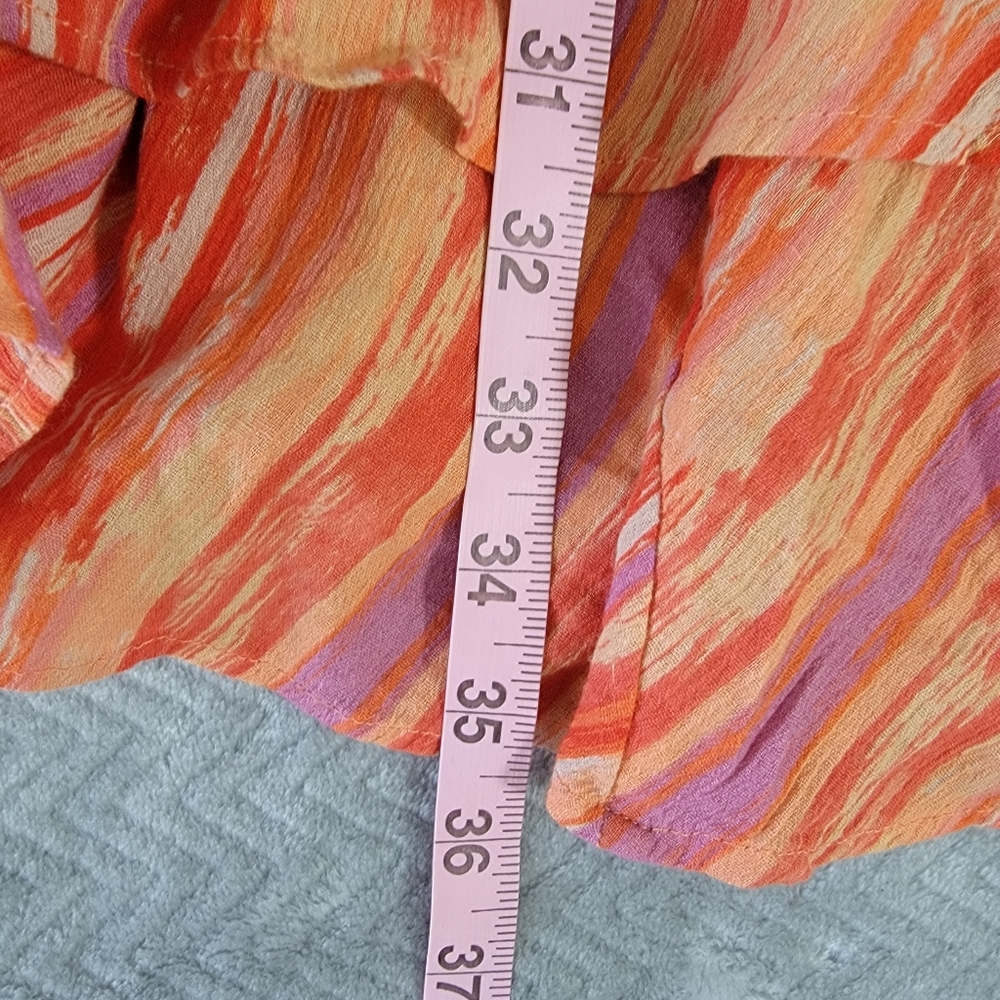 Free People Heart Shaped Face One Shoulder Mini Dress Orange/Multi-Size L #NA228 - Picture 9 of 10